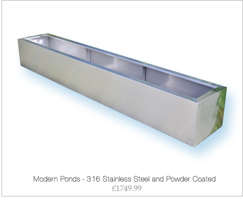 Large metal trough and water features stainless steel or ali