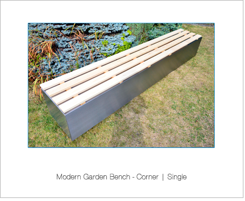 modern garden bench - Stainless steel and wood